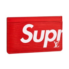 Porta carte semplice Louis Vuitton x Supreme Porte Carte M67712 Epi Leather