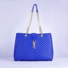 YSL Saint Laurent Monogram Shopping Bag Blue