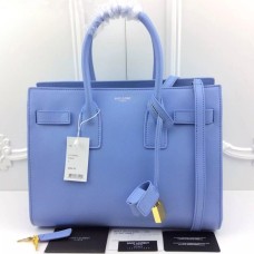 YSL Light Blue Downtown Tote Cow Leather Bags