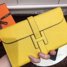 Hermes Jige Wallet Togo Leather Yellow
