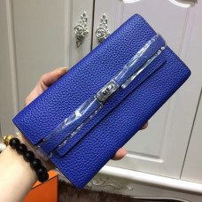 Hermes Kelly Wallet Togo Leather Electric Blue
