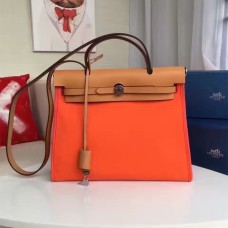 Hermes Herbag 31cm Orange Canvas Bag