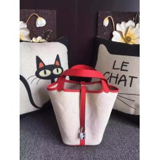 Hermes Picotin Lock Canvas Red