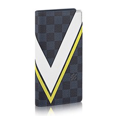Louis Vuitton N64004 Brazza Portafoglio Damier Cobalt Canvas