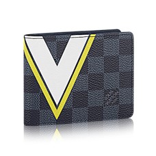 Louis Vuitton N64010 Portafoglio snello in tela Damier Cobalt